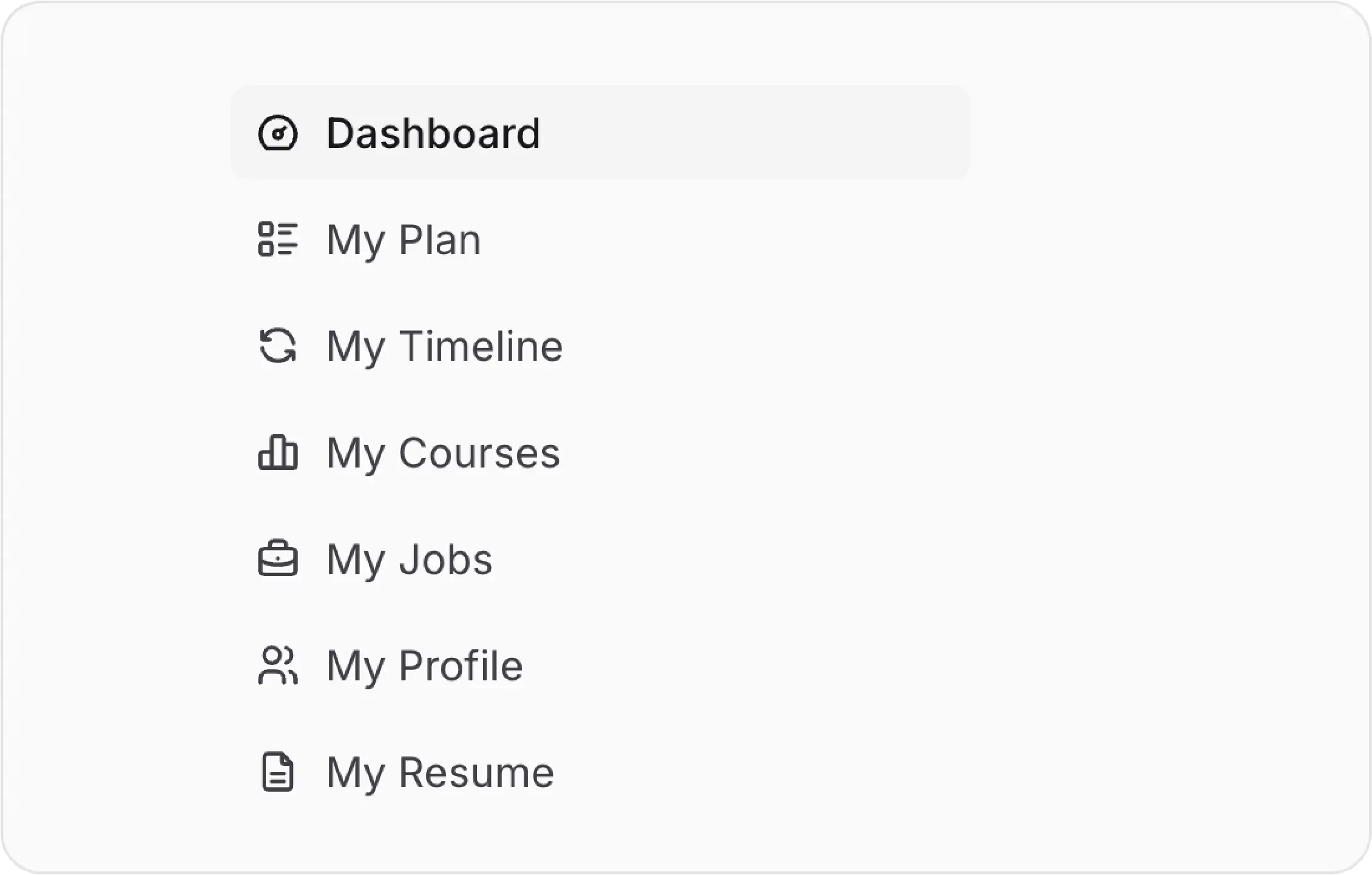 Unified dashboard showing career management options